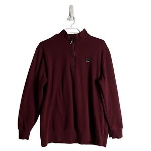 Bench Men's Burgundy 1/4 Zip Sweatshirt
